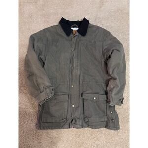 Foxfire Flannel Lined Barn Coat Green/Gray Medium 22x31